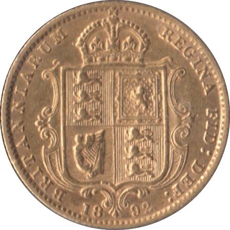 1892 GOLD HALF SOVEREIGN ( EF ) - HALF SOVEREIGN - Cambridgeshire Coins