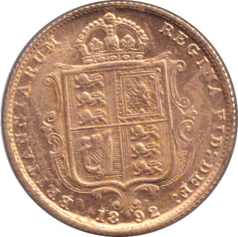1892 GOLD HALF SOVEREIGN ( EF ) - HALF SOVEREIGN - Cambridgeshire Coins