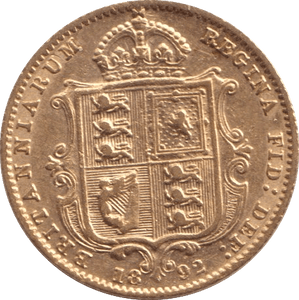 1892 GOLD HALF SOVEREIGN ( EF ) - HALF SOVEREIGN - Cambridgeshire Coins