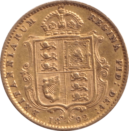 1892 GOLD HALF SOVEREIGN ( EF ) - HALF SOVEREIGN - Cambridgeshire Coins