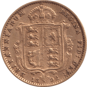 1892 GOLD HALF SOVEREIGN ( GVF ) - HALF SOVEREIGN - Cambridgeshire Coins