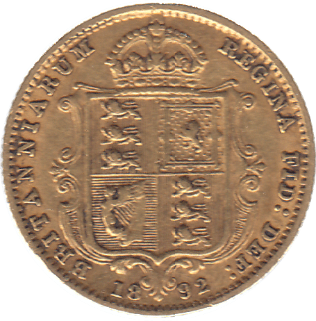1892 GOLD HALF SOVEREIGN ( GVF ) - Half Sovereign - Cambridgeshire Coins