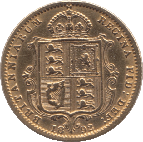 1892 GOLD HALF SOVEREIGN ( GVF ) - Half Sovereign - Cambridgeshire Coins