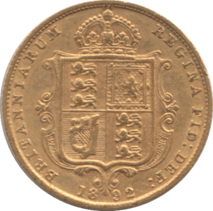 1892 GOLD HALF SOVEREIGN ( GVF ) - HALF SOVEREIGN - Cambridgeshire Coins