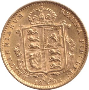 1892 GOLD HALF SOVEREIGN ( UNC ) - HALF SOVEREIGN - Cambridgeshire Coins