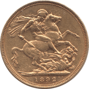 1892 GOLD SOVEREIGN ( GVF ) MELBOURNE MINT - SOVEREIGN - Cambridgeshire Coins