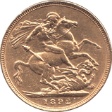 1892 GOLD SOVEREIGN ( GVF ) - SOVEREIGN - Cambridgeshire Coins