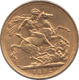 1892 GOLD SOVEREIGN ( GVF ) - SOVEREIGN - Cambridgeshire Coins