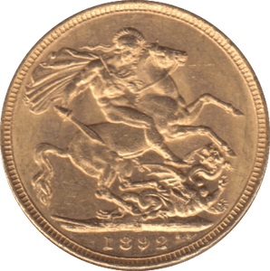 1892 GOLD SOVEREIGN MELBOURNE MINT ( AUNC ) - SOVEREIGN - Cambridgeshire Coins