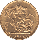 1892 GOLD SOVEREIGN MELBOURNE MINT ( AUNC ) - SOVEREIGN - Cambridgeshire Coins