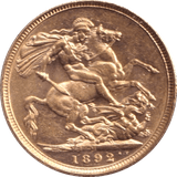 1892 GOLD SOVEREIGN ( UNC ) MELBOURNE MINT - SOVEREIGN - Cambridgeshire Coins