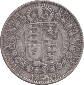 1892 HALFCROWN ( FINE ) 6 - HALFCROWN - Cambridgeshire Coins