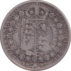 1892 HALFCROWN ( FINE ) - HALFCROWN - Cambridgeshire Coins