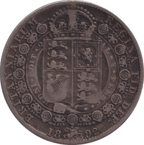 1892 HALFCROWN ( FINE ) - HALFCROWN - Cambridgeshire Coins