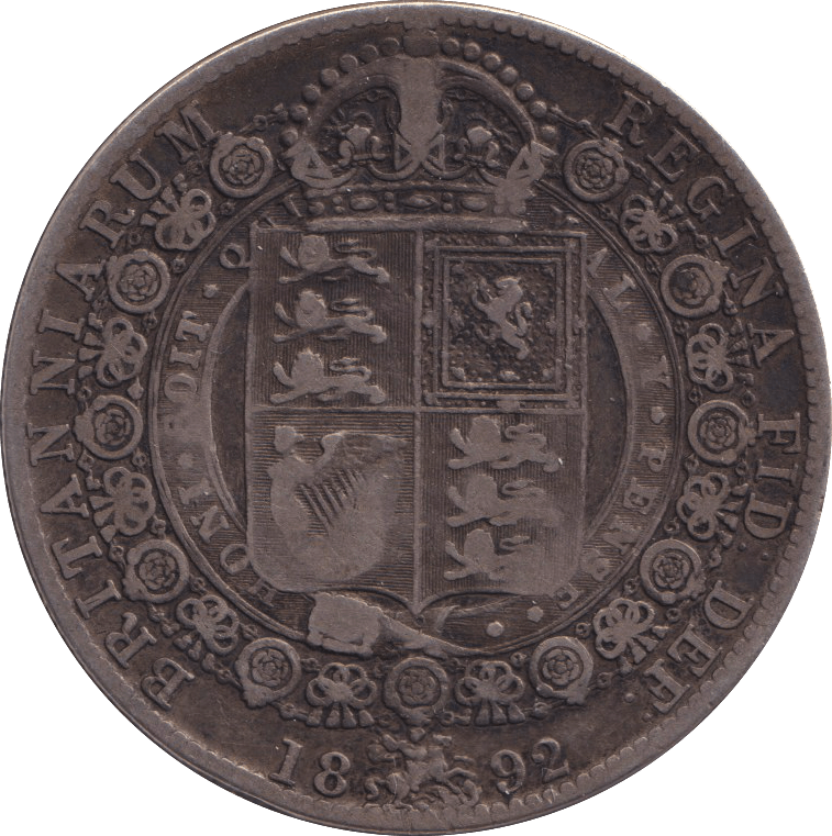 1892 HALFCROWN ( FINE ) - HALFCROWN - Cambridgeshire Coins
