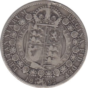 1892 HALFCROWN ( FINE ) - HALFCROWN - Cambridgeshire Coins