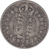 1892 HALFCROWN ( FINE ) - HALFCROWN - Cambridgeshire Coins