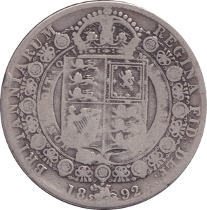1892 HALFCROWN ( NF ) - HALFCROWN - Cambridgeshire Coins