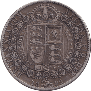 1892 HALFCROWN ( VF ) - HALFCROWN - Cambridgeshire Coins