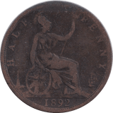 1892 HALFPENNY ( FAIR ) - HALFPENNY - Cambridgeshire Coins