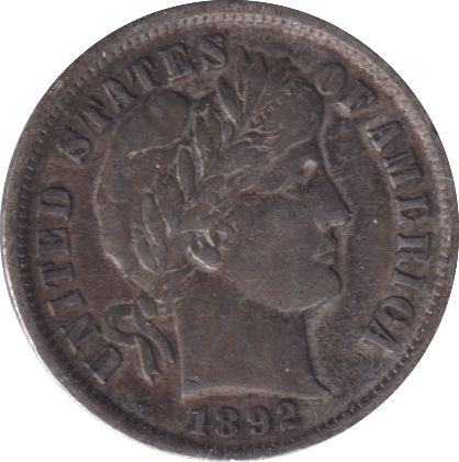 1892 ONE DIME USA - SILVER WORLD COINS - Cambridgeshire Coins