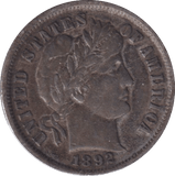 1892 ONE DIME USA - SILVER WORLD COINS - Cambridgeshire Coins