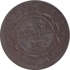 1892 PENNY SOUTH AFRICA - WORLD COINS - Cambridgeshire Coins
