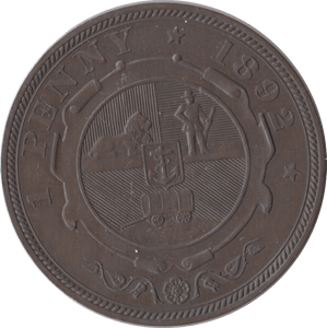 1892 PENNY SOUTH AFRICA - WORLD COINS - Cambridgeshire Coins