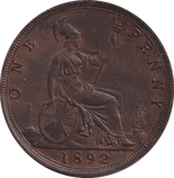 1892 PENNY ( UNC ) - PENNY - Cambridgeshire Coins