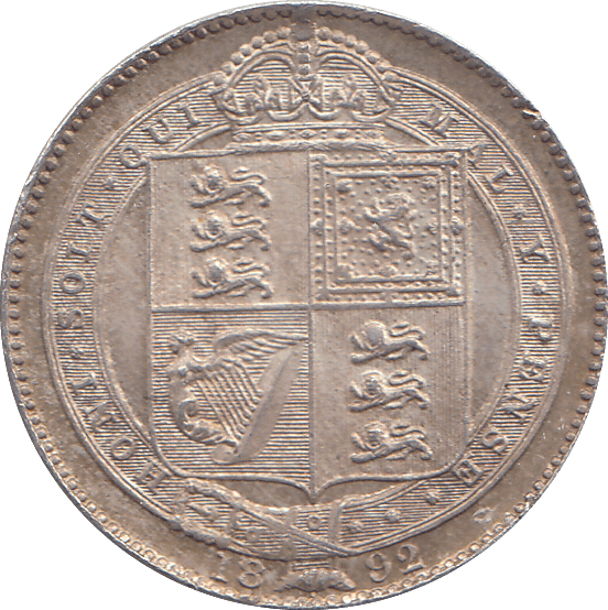 1892 SHILLING ( AUNC ) - SHILLING - Cambridgeshire Coins