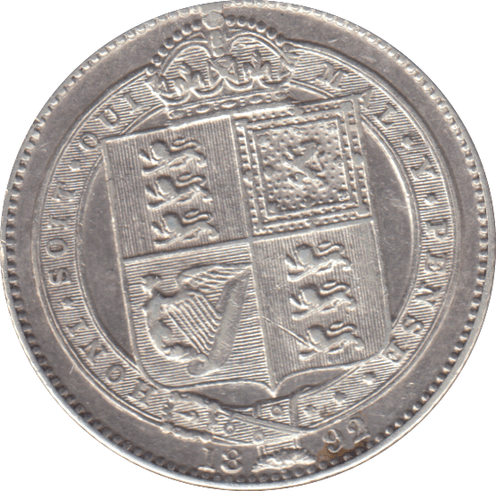 1892 SHILLING ( GVF ) - SHILLING - Cambridgeshire Coins