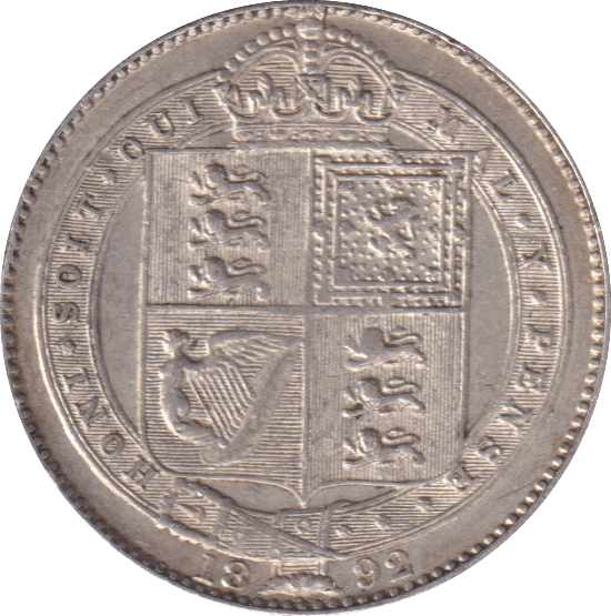 1892 SHILLING (GVF) - SHILLING - Cambridgeshire Coins