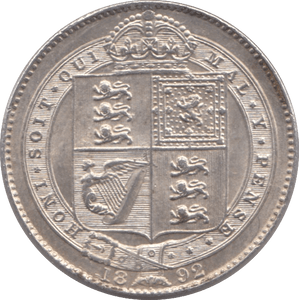 1892 SHILLING ( UNC ) - SHILLING - Cambridgeshire Coins