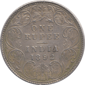 1892 SILVER 1 RUPEE INDIA - SILVER WORLD COINS - Cambridgeshire Coins