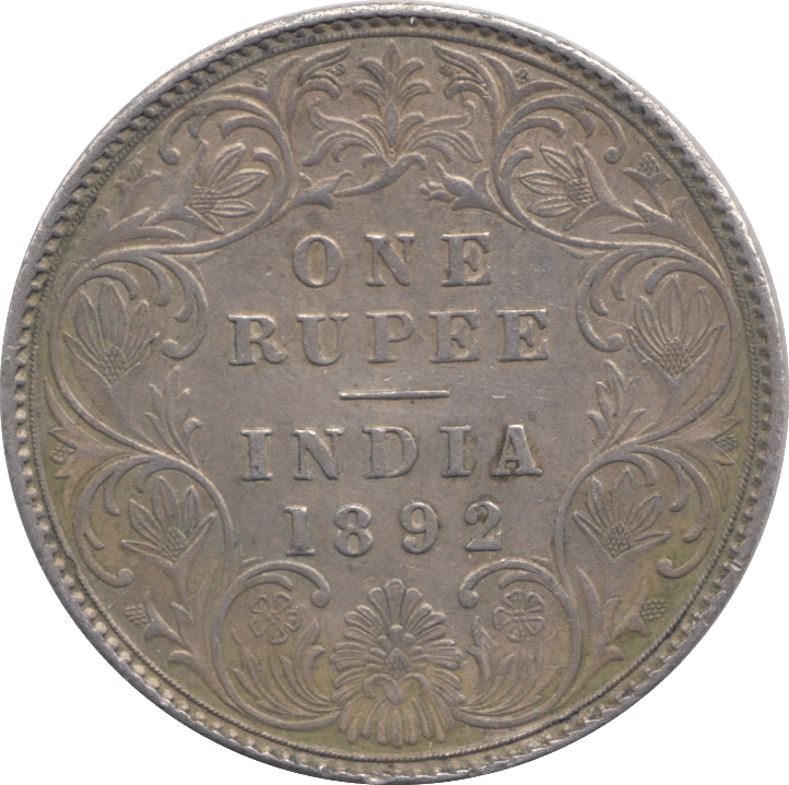 1892 SILVER 1 RUPEE INDIA - SILVER WORLD COINS - Cambridgeshire Coins