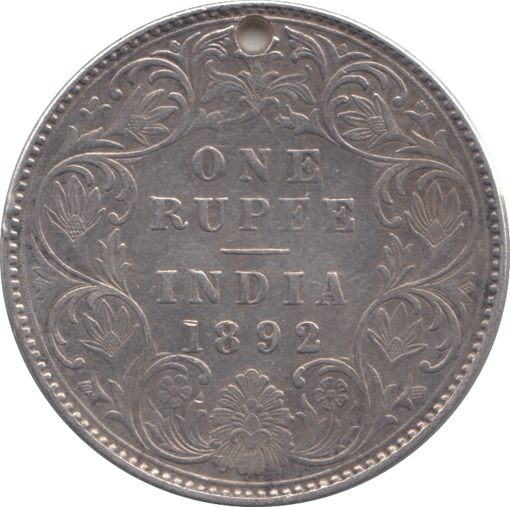 1892 SILVER 1 RUPEE INDIA - SILVER WORLD COINS - Cambridgeshire Coins