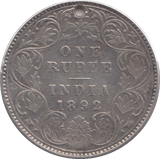 1892 SILVER 1 RUPEE INDIA - SILVER WORLD COINS - Cambridgeshire Coins