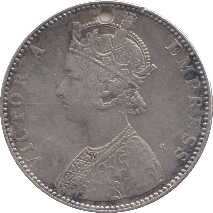 1892 SILVER 1 RUPEE INDIA - SILVER WORLD COINS - Cambridgeshire Coins