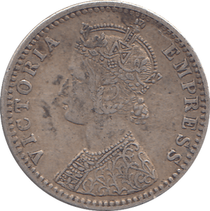 1892 SILVER 1/4 RUPEE INDIA - SILVER WORLD COINS - Cambridgeshire Coins
