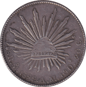 1892 SILVER 8 REALES MEXICO - SILVER WORLD COINS - Cambridgeshire Coins