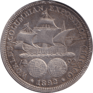 1892 SILVER HALF DOLLAR USA - SILVER WORLD COINS - Cambridgeshire Coins