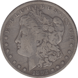 1892 SILVER MORGAN DOLLAR USA SAN FRANCISCO - SILVER WORLD COINS - Cambridgeshire Coins