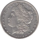 1892 SILVER MORGAN DOLLAR USA - SILVER WORLD COINS - Cambridgeshire Coins
