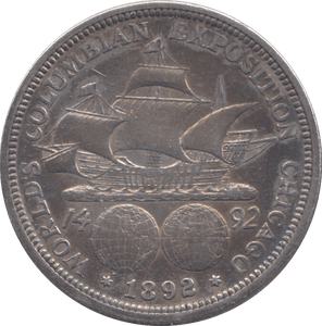 1892 SILVER USA HALF DOLLAR COLUMBIA EXPOSITION - SILVER WORLD COINS - Cambridgeshire Coins