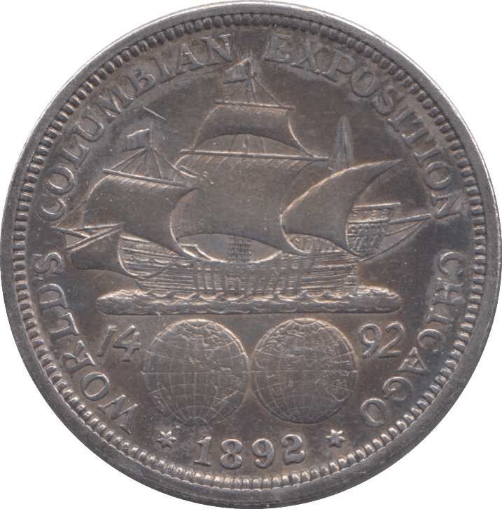 1892 SILVER USA HALF DOLLAR COLUMBIA EXPOSITION - SILVER WORLD COINS - Cambridgeshire Coins