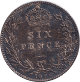 1892 SIXPENCE ( EF ) - SIXPENCE - Cambridgeshire Coins