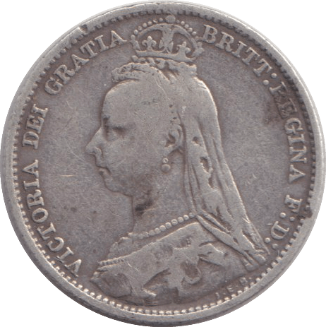 1892 SIXPENCE ( FINE ) - SIXPENCE - Cambridgeshire Coins
