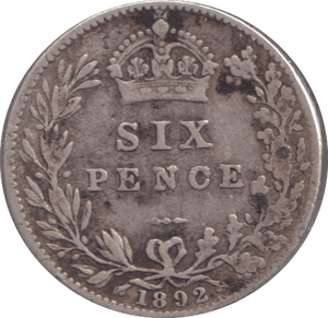 1892 SIXPENCE ( GF ) - WORLD COINS - Cambridgeshire Coins