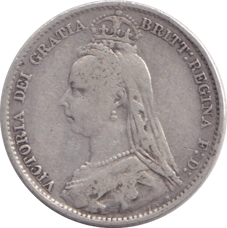 1892 SIXPENCE ( NF ) - SIXPENCE - Cambridgeshire Coins