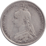 1892 SIXPENCE ( NF ) - SIXPENCE - Cambridgeshire Coins